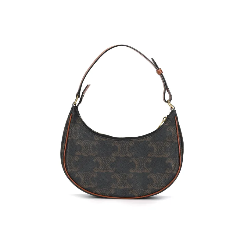 CELINE AVA Cow Leather Shoulder Bag Handbags Shoulder Bags Women's Tawny-2