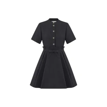 DIOR Short Sleeved Dress Women's Black