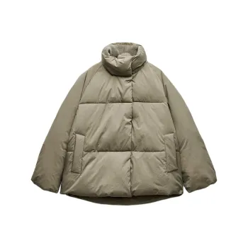 ZARA ZW Series Puffer Jacket Women's Light Brown
