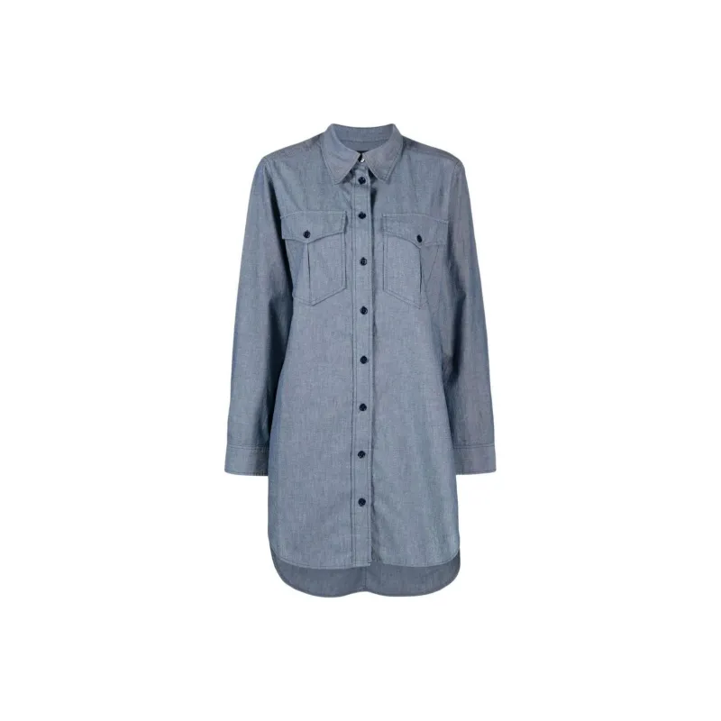 ISABEL MARANT Bridget Chambray Buttoned Shirt Dress-0