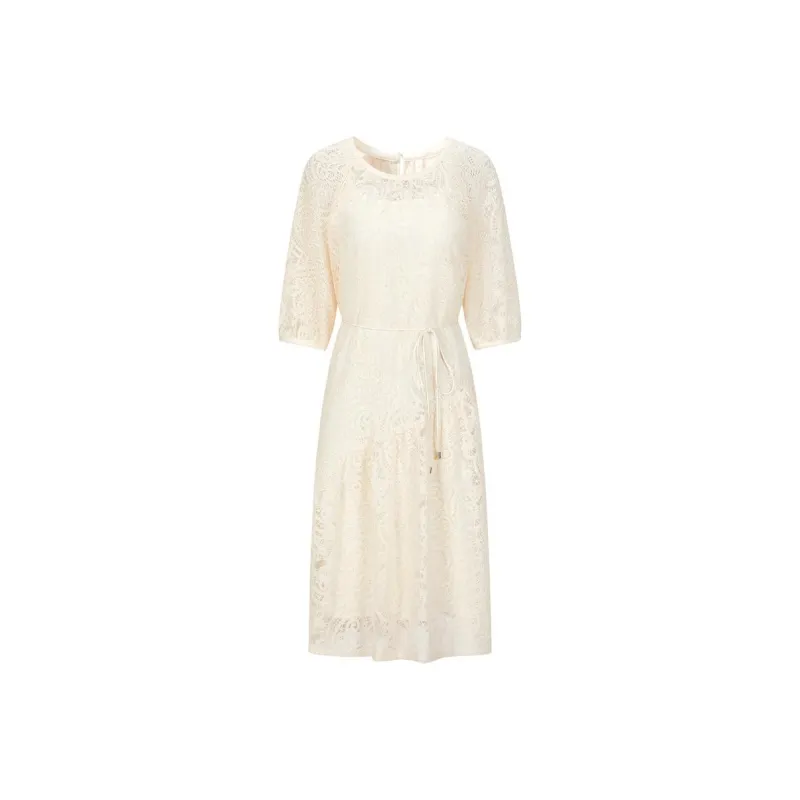 JZ. ANNAKRO Short Sleeved Dress Women's Beige-0