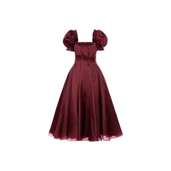 Selkie Short Sleeved Dresses Women's Burgundy