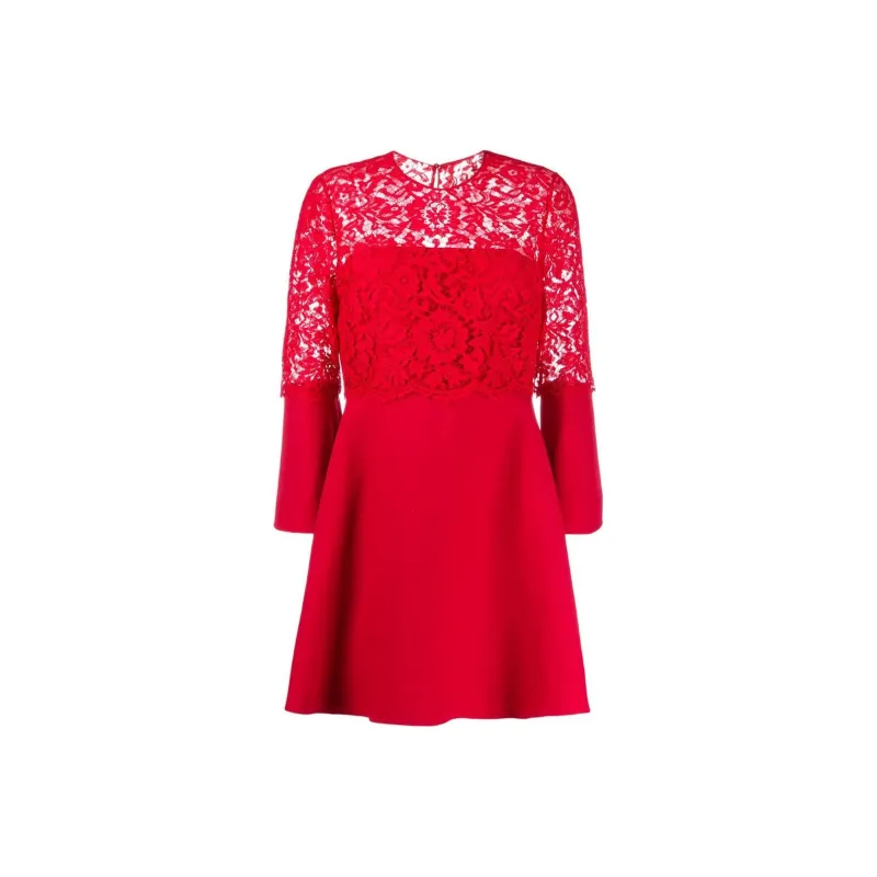 Valentino Long-Sleeved Dresses Women's Red-0