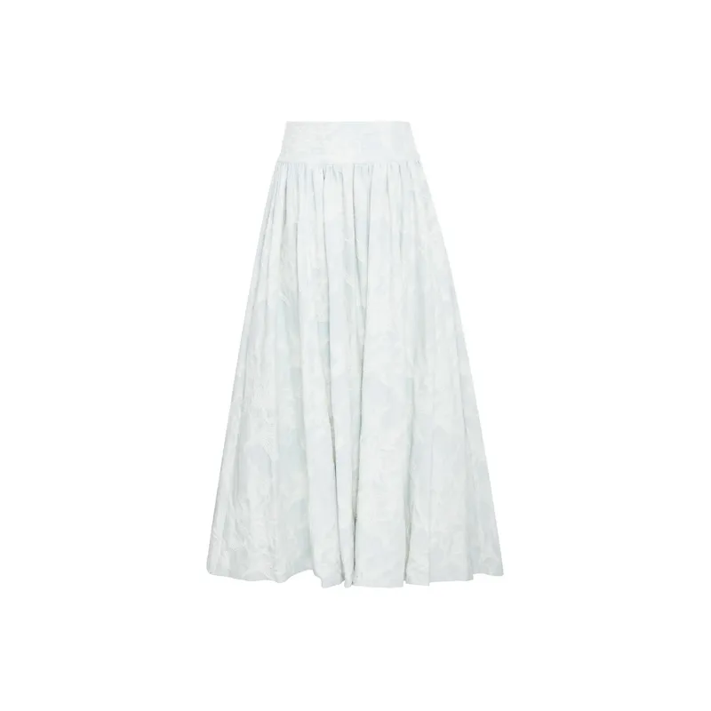 Zimmermann Denim Long Skirts Women's Light Blue-0