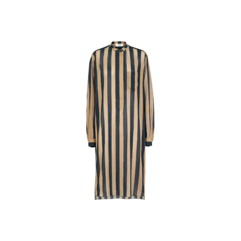 FENDI SS24 Long Sleeved Dresses Women's Yellow-0