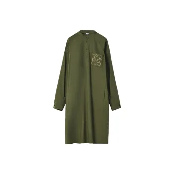 LOEWE Anagram Long Sleeved Dresses Women's Green
