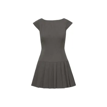 ARITZIA FW24 Sunday Best Palette Dress Short-Sleeved Dresses Women's Heather Charcoal/Stone Phoebe Zhennan Charcoal