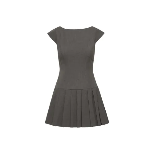 ARITZIA FW24 Sunday Best Palette Dress Short-Sleeved Dresses Women's Heather Charcoal/Stone Phoebe Zhennan Charcoal