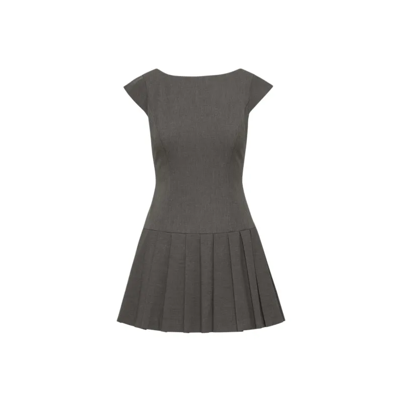 ARITZIA FW24 Sunday Best Palette Dress Short-Sleeved Dresses Women's Heather Charcoal/Stone Phoebe Zhennan Charcoal-0