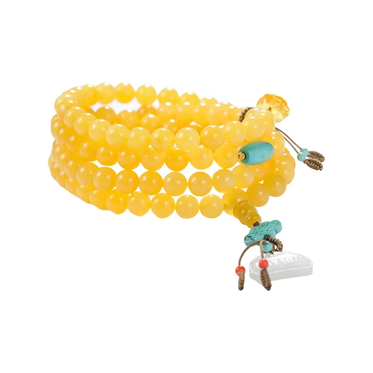 S&A Amber Beeswax Fine Jade Bracelets Women's-0
