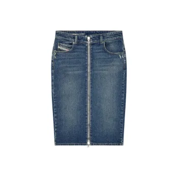 DIESEL Denim Long Skirts Women's Dark Denim Blue