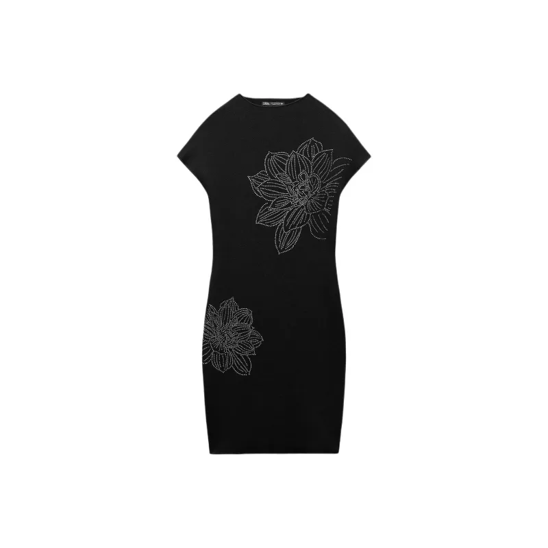 ZARA Short-Sleeved Dresses Women's Black-0