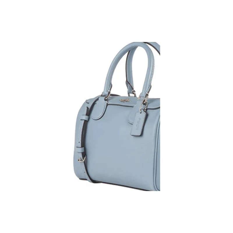 COACH Bennett Leather Boston Bag, Handbag, Crossbody Bag Mini Women's Haze Blue-5