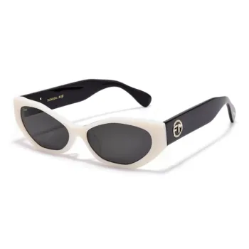 Fakeme Plate Irregular Shape Sunglasses Unisex Black White