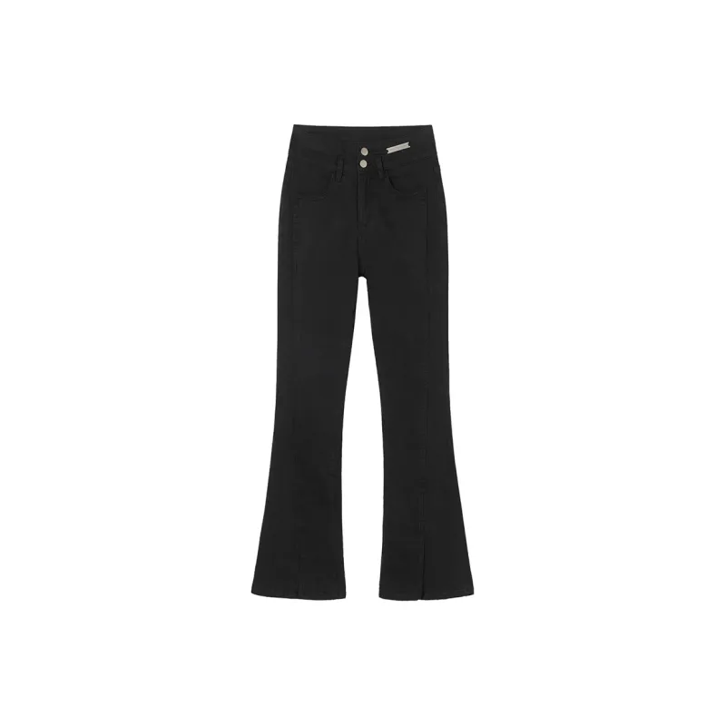 MEETLADY Flared Pants Jeans Women's-0