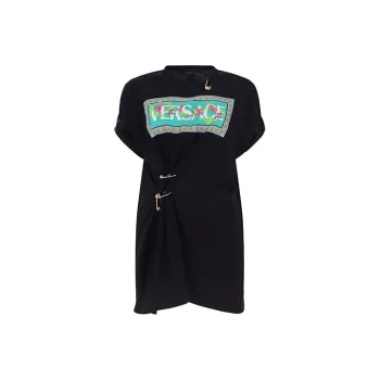 VERSACE Short Sleeved Dresses Women's Black
