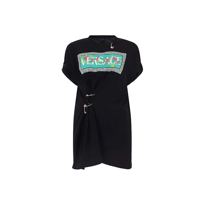 VERSACE Short Sleeved Dresses Women's Black-0