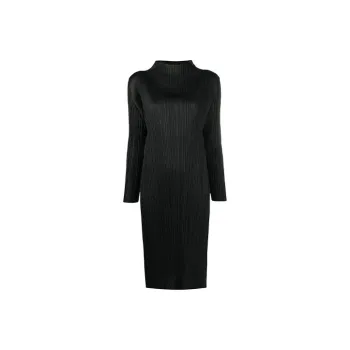 PLEATS PLEASE ISSEY MIYAKE Long-Sleeved Dresses Women's Black