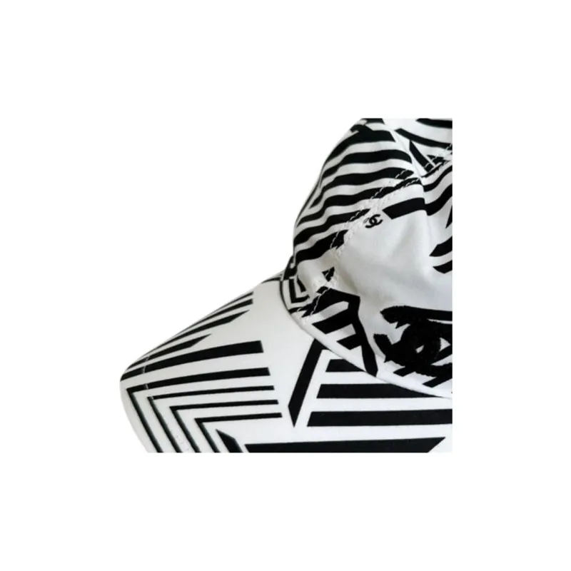 CHANEL Cotton Baseball Caps Women's White-1