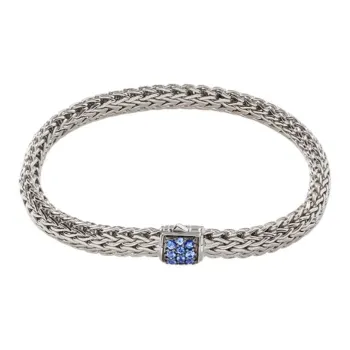 John Hardy Classic Chain 6.5mm Reversible Sapphire Pavé Bracelet