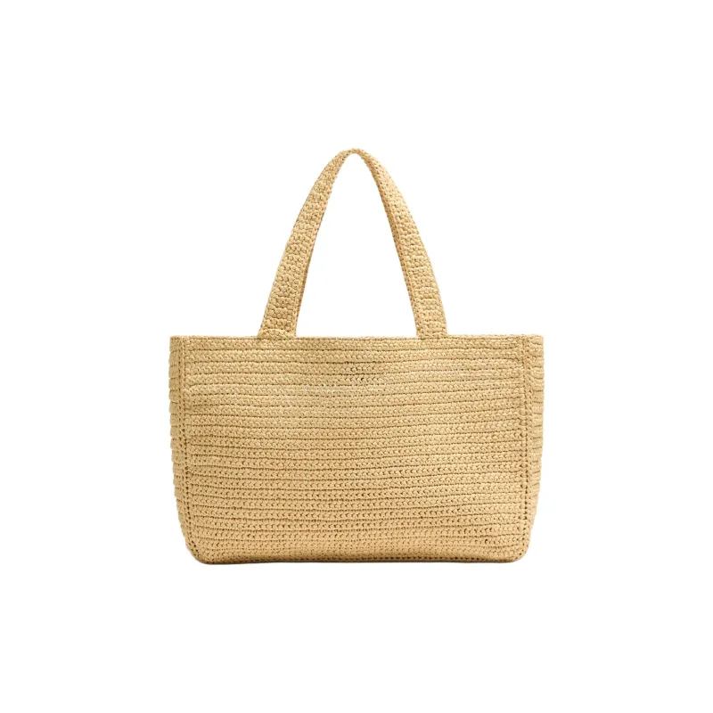 Valentino Raffia Tote Bag, Shopping Bag, Shoulder Bag Tubas Unisex Natural-3