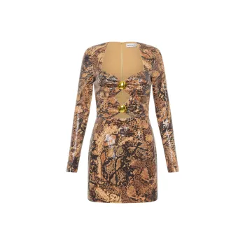 Rebecca Vallance Bellis Snakeskin print Mini Dress
