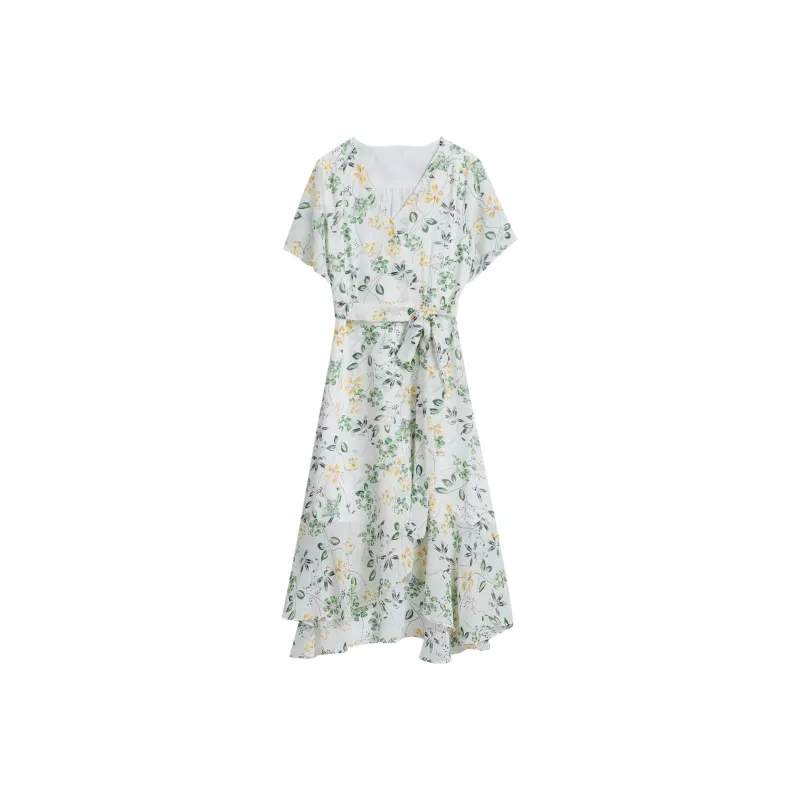 EIDOLON GRAIN Short Sleeved Dress Women's Green-0