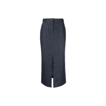 GIORGIO ARMANI Denim Long Skirts Women's Marine Blue