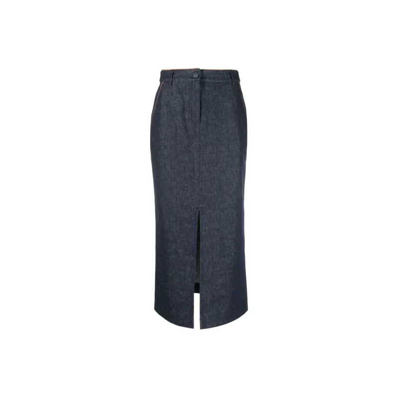 GIORGIO ARMANI Denim Long Skirts Women's Marine Blue-0