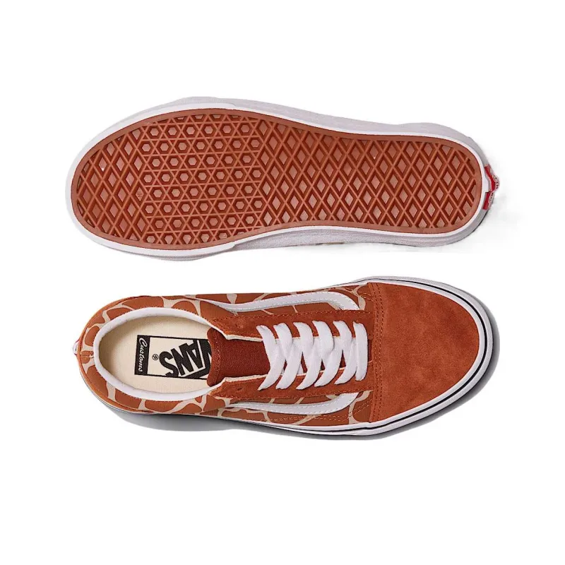 Vans Old Skool Low Top Skateboard Shoes Unisex Orange-3