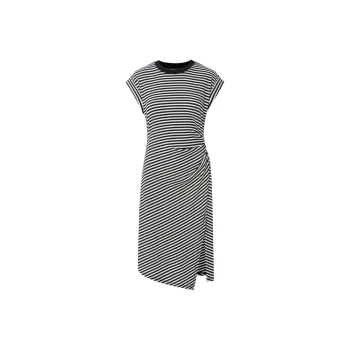 MO&CO Short Sleeved Dresses Women's Black White Stripes