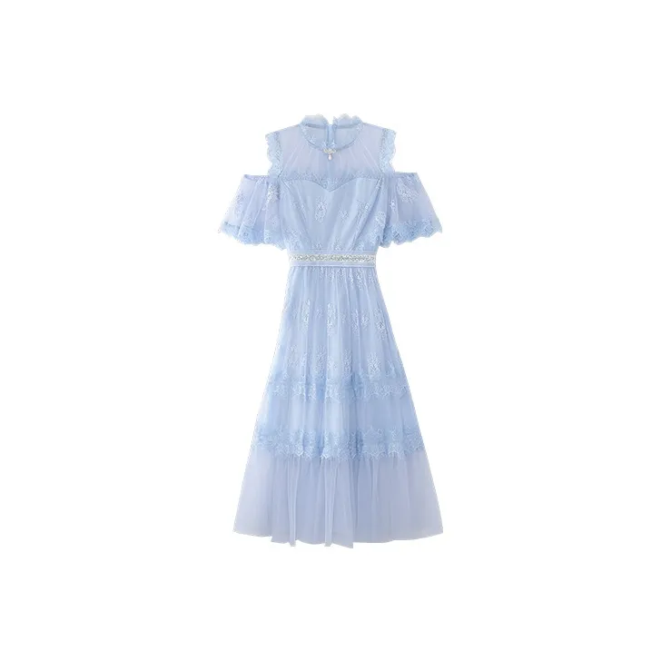 JINYE ORIENTAL A Line Skirt Dress Blue-0
