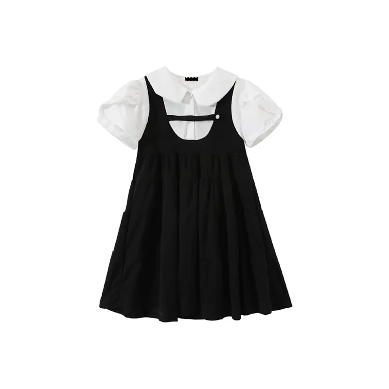 Incolore Short Sleeved Dress Women's Black-0