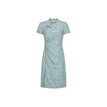 JZ. ANNAKRO Short-Sleeved Dresses Women's Floral Sky Blue