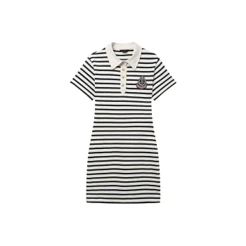 LOUISY AO Short Sleeved Dresses Women's Blue White Stripes