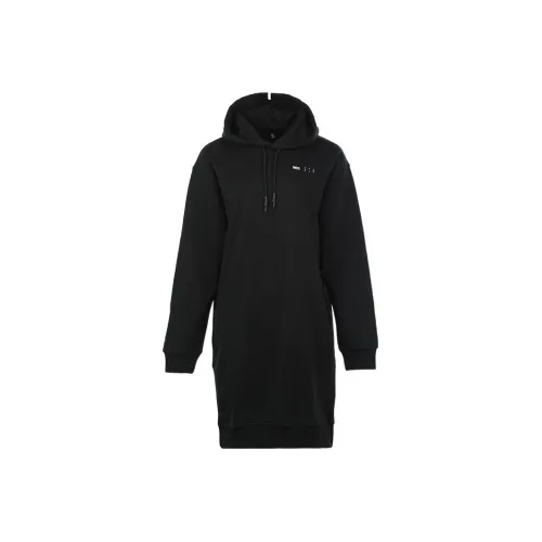 McQ Alexander McQueen Logo Drawstring Hooded Dress