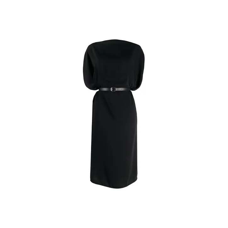 MM6 Maison Margiela Belted Draped Midi Dress-0
