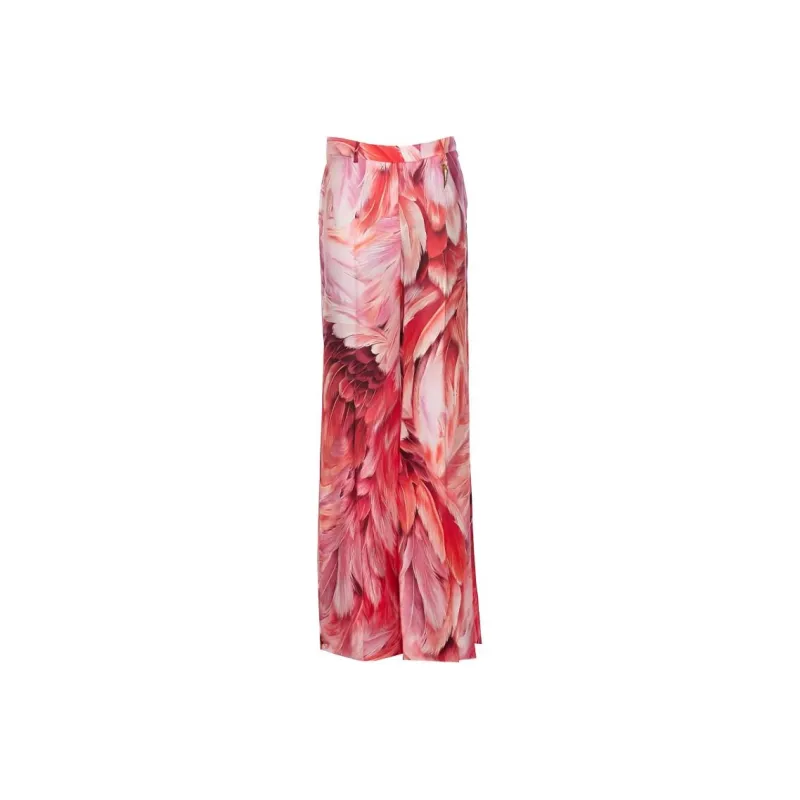 Roberto Cavalli Plumage print Palazzo Pants-0