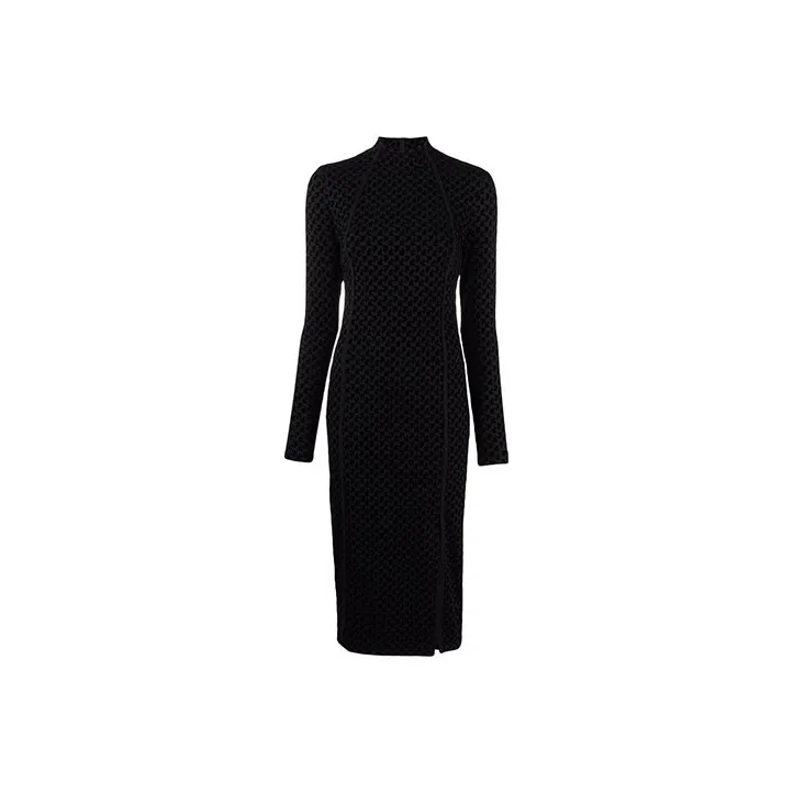 OFF-WHITE FW21 Long-Sleeved Dresses Women's Black-0