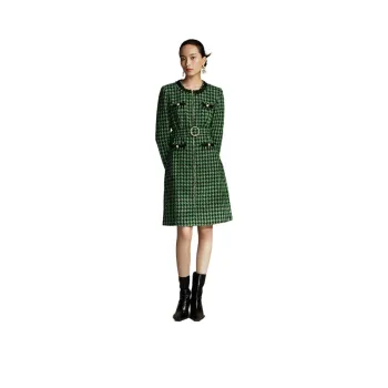 BBLLUUEE Long Sleeved Dress Women's Turquoise Green