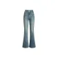 Medium Denim Blue[High-Rise Button Placket, Emphasizes Scale]