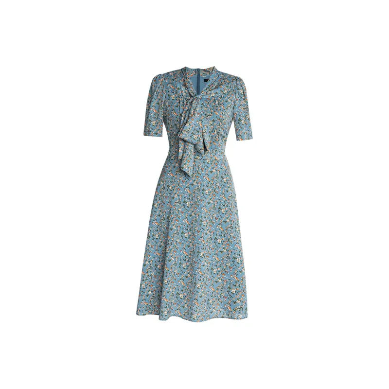 ROEYSHOUSE SS22 Short Sleeved Dress Women's Blue-0