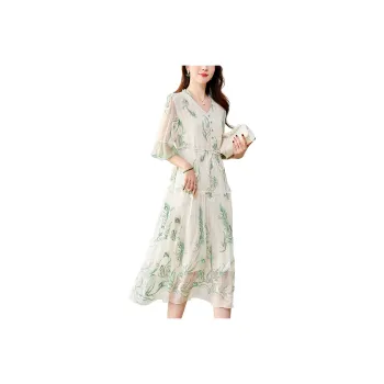 To The West Long Sleeved Dresses Women's Green