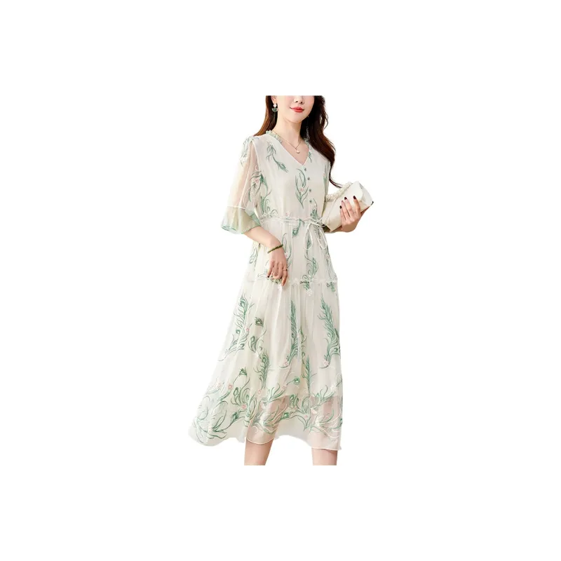 To The West Long Sleeved Dresses Women's Green-0