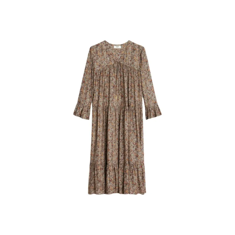 CELINE Long Sleeved Dresses Women's Multicolor-0