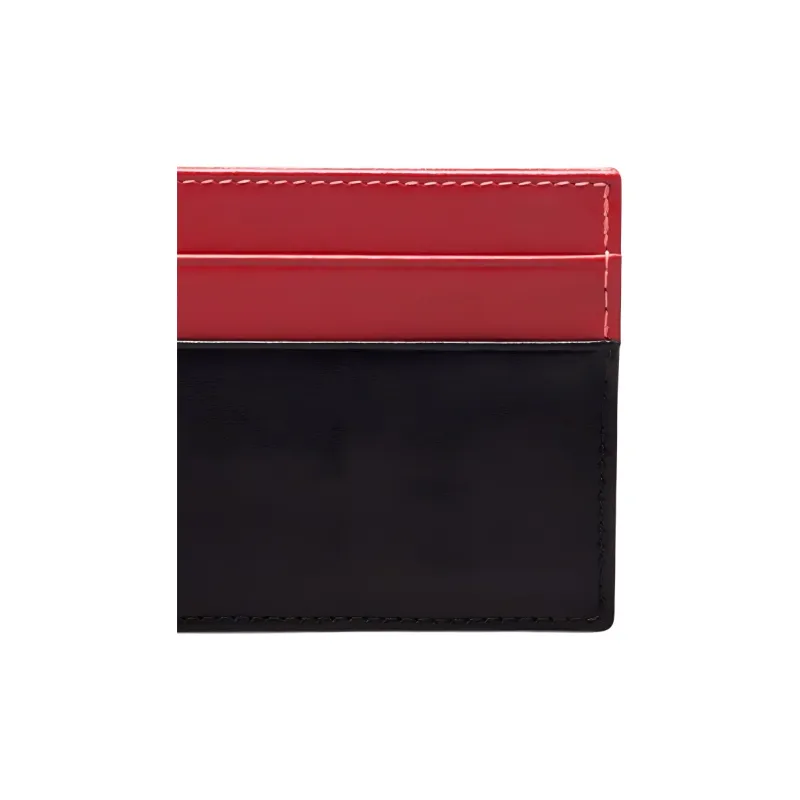 ETTINGER Calfskin Card Holder Men's Black & Red-3