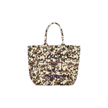 ISABEL MARANT Cotton Tote Bag, Shopping Bag, Handbag Women's Brown & Beige