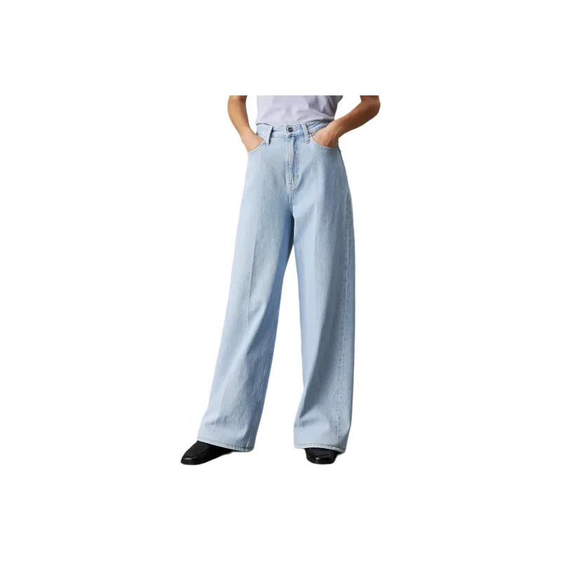CALVIN KLEIN Jeans Europe Version Women's Light Ice Blue-0