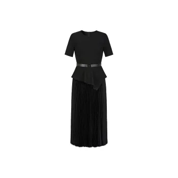 JZ. ANNAKRO Short Sleeved Dresses Women's Plain Black