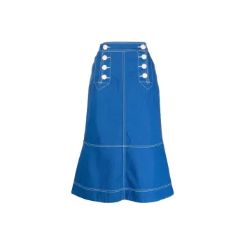 Zimmermann Denim Long Skirts Women's Blue